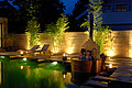 Hot Pot beim Badeteich am Abend im Hotel Moserhof in Seeboden am Millstätter See in Kärnten